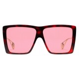 Gucci - Square-Frame Sunglasses - Cherry Red - Gucci Eyewear