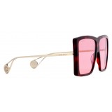 Gucci - Occhiali da Sole Quadrati - Rosso Ciliegia - Gucci Eyewear