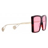 Gucci - Square-Frame Sunglasses - Cherry Red - Gucci Eyewear