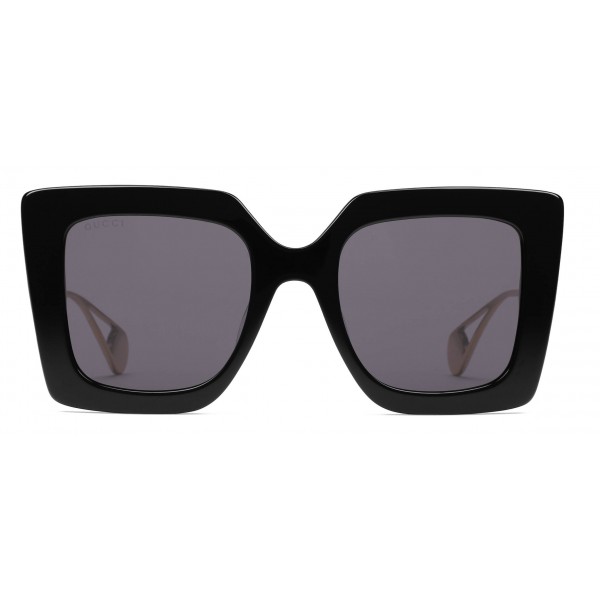 Gucci - Square Frame Sunglasses - Glossy Black - Gucci Eyewear