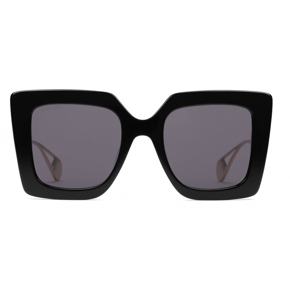 Gucci - Square Frame Sunglasses - Glossy Black - Gucci Eyewear - Avvenice