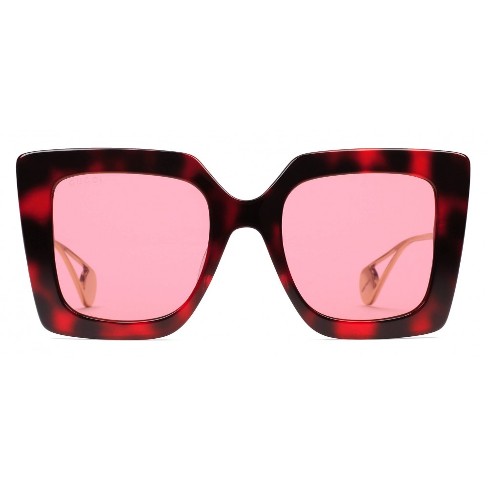 Gucci - Square Frame Sunglasses - Red 