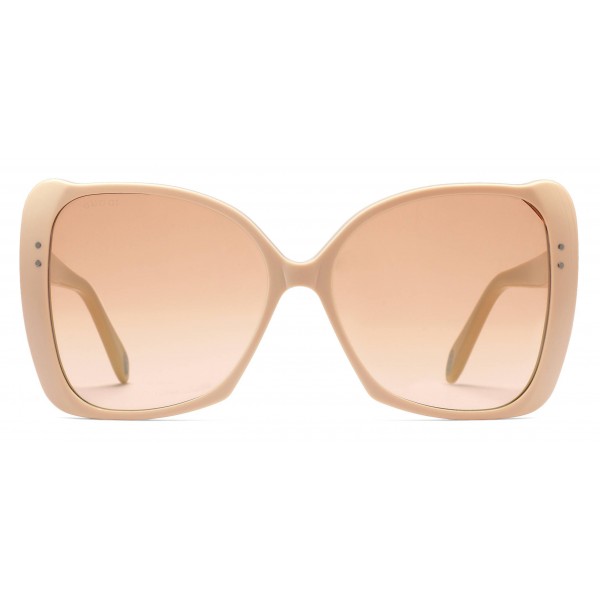 Gucci - Oversize Square Frame Sunglasses - Nude Acetate - Gucci Eyewear