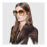 Gucci - Occhiali da Sole Quadrati Oversize - Acetato Tartarugato Chiaro - Gucci Eyewear