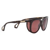 Gucci - Square Frame Sunglasses with Blinkers - Dark Tortoiseshell Acetate - Gucci Eyewear