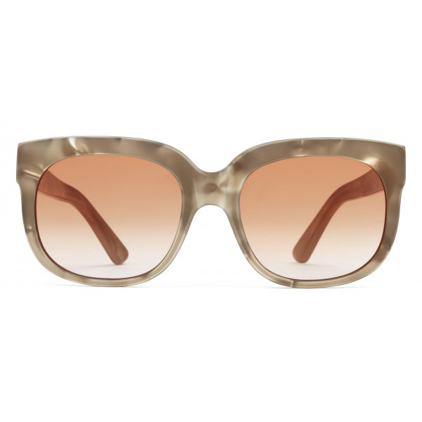 Gucci - Square Rectangular Frame Acetate Sunglasses - Pearl Acetate With Taupe Varnish  - Gucci Eyewear