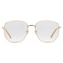 Gucci - Rectangular Frame Metal Glasses - Gold - Gucci Eyewear