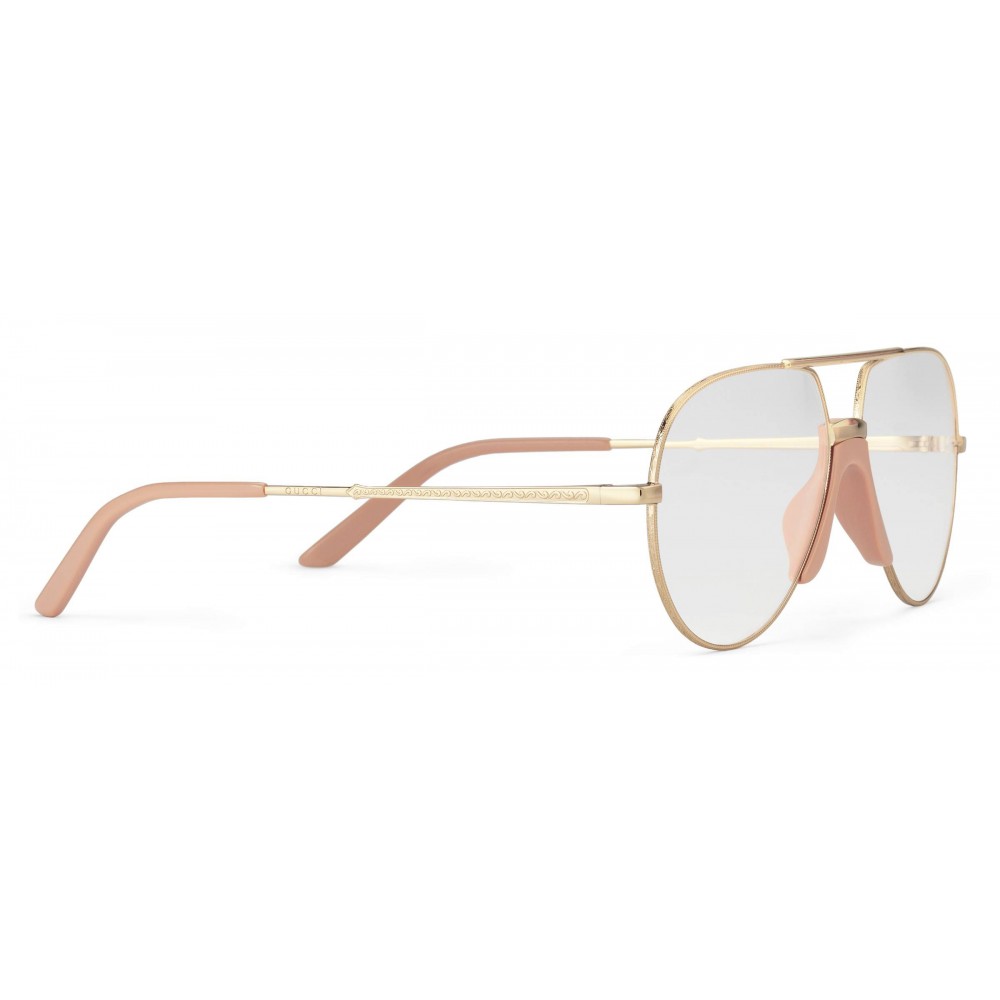 Gucci - Aviator Metal Sunglasses - Shiny Gold - Gucci Eyewear 