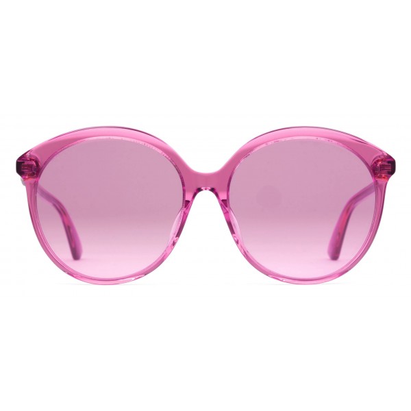 Gucci - Specialized Fit Round Frame Acetate Sunglasses -Transparent Fuchsia  Acetate - Gucci Eyewear - Avvenice