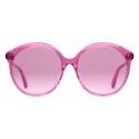 Gucci - Occhiali da Sole Rotondi in Acetato dalla Vestibilità Ottimale -  Acetato Fucsia Trasparente - Gucci Eyewear