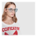 Gucci - Occhiali da Sole Rotondi in Metallo dalla Vestibilità Ottimale - Celeste - Gucci Eyewear