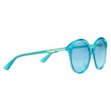 Gucci - Occhiali da Sole Rotondi in Acetato dalla Vestibilità Ottimale -  Acetato Blu Trasparente - Gucci Eyewear