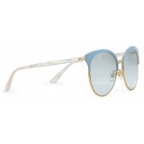 Gucci - Specialized Fit Round Frame Metal Sunglasses - Light Blue - Gucci Eyewear