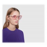 Gucci - Occhiali da Sole Rotondi in Metallo dalla Vestibilità Ottimale - Rosa Chiaro - Gucci Eyewear