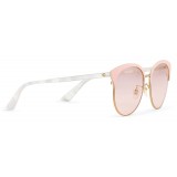 Gucci - Occhiali da Sole Rotondi in Metallo dalla Vestibilità Ottimale - Rosa Chiaro - Gucci Eyewear