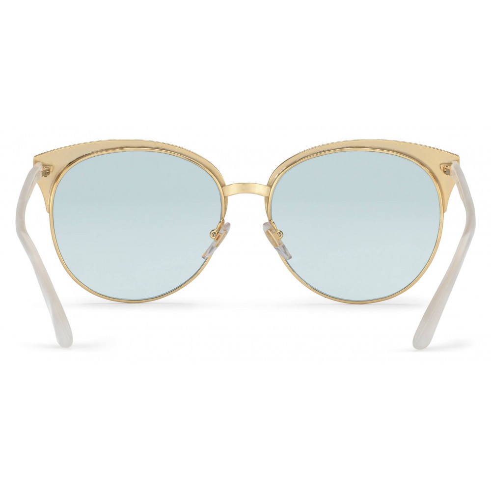 Gucci - Specialized Fit Round Frame Metal Sunglasses - Light Blue 