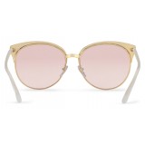 Gucci - Occhiali da Sole Rotondi in Metallo dalla Vestibilità Ottimale - Rosa Chiaro - Gucci Eyewear