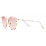 Gucci - Occhiali da Sole Rotondi in Metallo dalla Vestibilità Ottimale - Rosa Chiaro - Gucci Eyewear