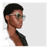 Gucci - Occhiali da Sole Rotondi in Metallo dalla Vestibilità Ottimale - Verde Salvia - Gucci Eyewear