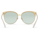 Gucci - Occhiali da Sole Rotondi in Metallo dalla Vestibilità Ottimale - Verde Salvia - Gucci Eyewear