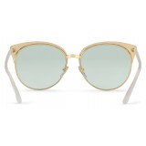 Gucci - Specialized Fit Round Frame Metal Sunglasses - Sage Green - Gucci Eyewear