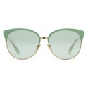 Gucci - Occhiali da Sole Rotondi in Metallo dalla Vestibilità Ottimale - Verde Salvia - Gucci Eyewear