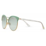 Gucci - Occhiali da Sole Rotondi in Metallo dalla Vestibilità Ottimale - Verde Salvia - Gucci Eyewear