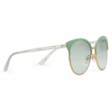 Gucci - Occhiali da Sole Rotondi in Metallo dalla Vestibilità Ottimale - Verde Salvia - Gucci Eyewear