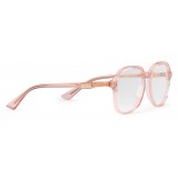 Gucci - Round Frame Acetate Glasses - Transparent Peach Acetate - Gucci Eyewear