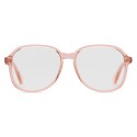 Gucci - Round Frame Acetate Glasses - Transparent Peach Acetate - Gucci Eyewear