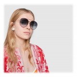 Gucci - Occhiali da Sole Aviator in Metallo - Color Oro con Dettaglio Glitter - Gucci Eyewear