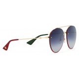 Gucci - Aviator Metal Sunglasses - Gold with Glitter Detail - Gucci Eyewear