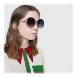 Gucci - Round Frame Metal Sunglasses - Gold and Silver - Gucci Eyewear
