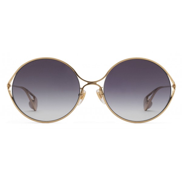 gucci round frame metal glasses