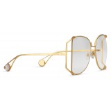 Gucci - Occhiali Rotondi Oversize in Metallo - Oro - Gucci Eyewear