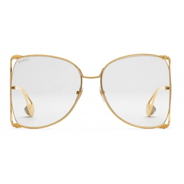 Gucci - Occhiali Rotondi Oversize in Metallo - Oro - Gucci Eyewear