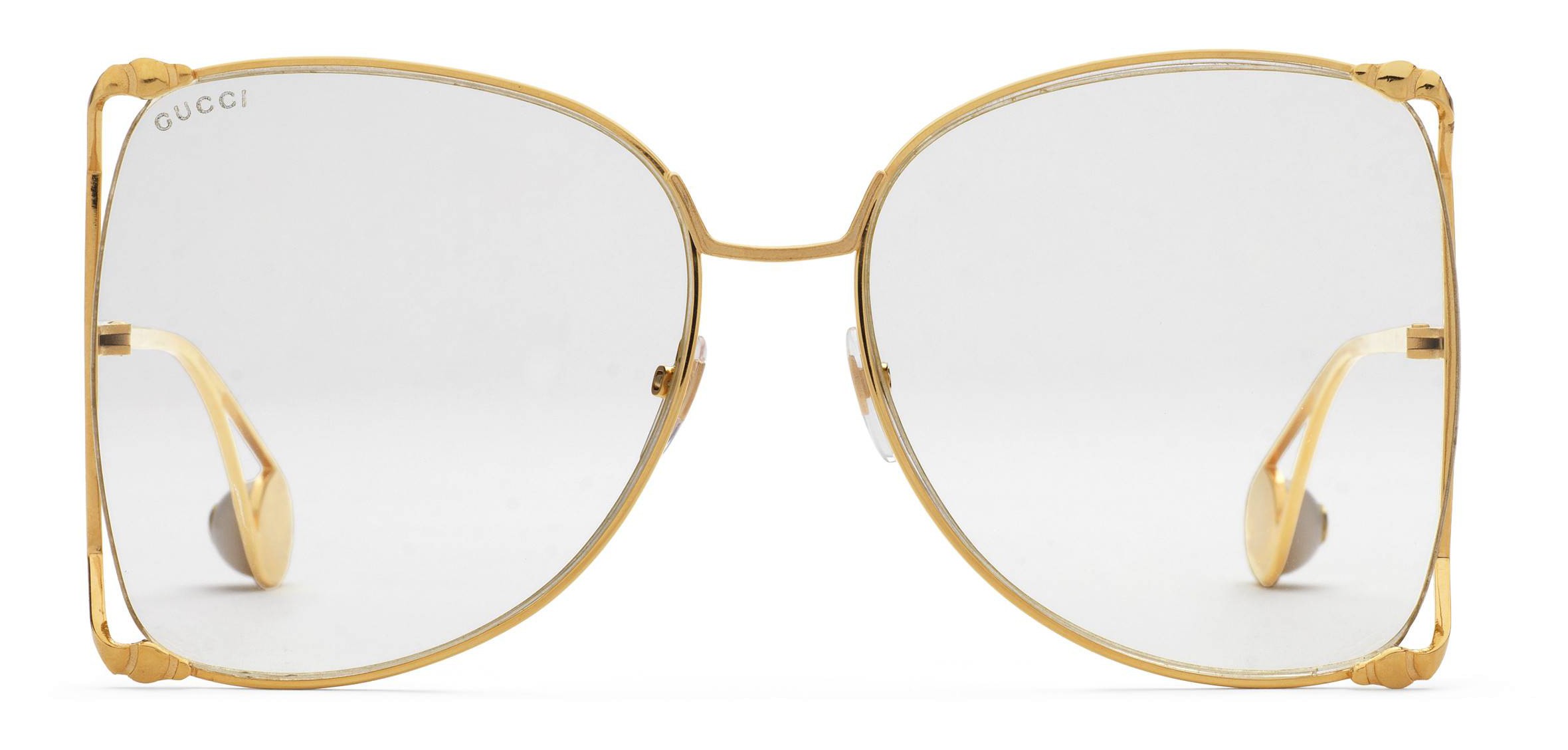 Gucci - Oversized Round Metal Glasses - Gold - Gucci Eyewear - Avvenice