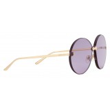 Gucci - Round Frame Rimless Sunglasses - Gold Purple - Gucci Eyewear