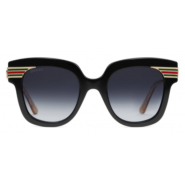 gucci square acetate sunglasses black