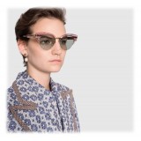 Gucci - Cat Eye Glitter Acetate Sunglasses - Pink Glitter Acetate and Gold Metal  - Gucci Eyewear