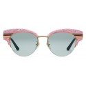 Gucci - Cat Eye Glitter Acetate Sunglasses - Pink Glitter Acetate and Gold Metal  - Gucci Eyewear