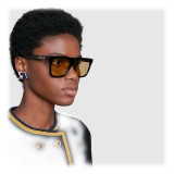Gucci - Occhiali da Sole Rettangolari in Acetato - Acetato Nero Lenti Grigie - Gucci Eyewear