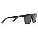 Gucci - Rectangular Frame Acetate Sunglasses - Black Acetate Grey Lens - Gucci Eyewear