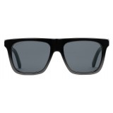 Gucci - Rectangular Frame Acetate Sunglasses - Black Acetate Grey Lens - Gucci Eyewear