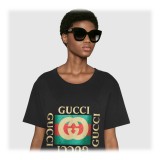 Gucci - Round Frame Acetate Sunglasses with Star - Black Acetate - Gucci Eyewear