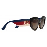 Gucci - Occhiali da Sole Cat Eye Oversize in Acetato - Acetato con Web Sylvie - Gucci Eyewear