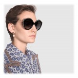 Gucci - Occhiali da Sole Rotondi in Acetato - Acetato Nero - Gucci Eyewear