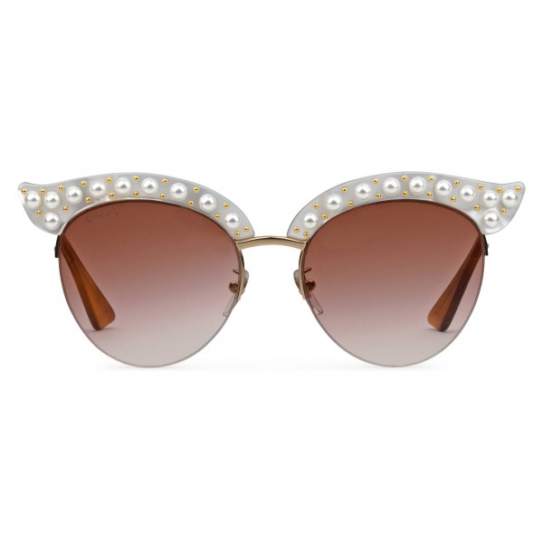 gucci pearl sunglasses cat eye