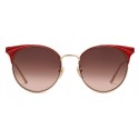 Gucci - Round Frame Metal Sunglasses - Red Enamle - Gucci Eyewear