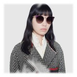 Gucci - Round Frame Metal Sunglasses - Light Tortoiseshell - Gucci Eyewear